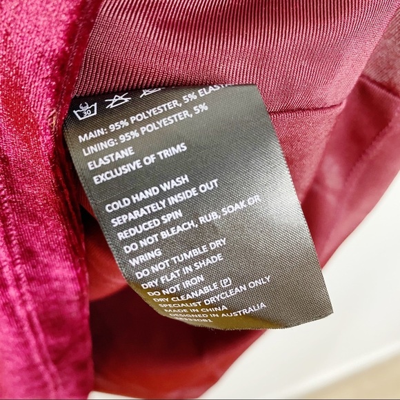 Bardot Merlot Red Velvet Off Shoulder Mini Dress - Picture 6 of 8